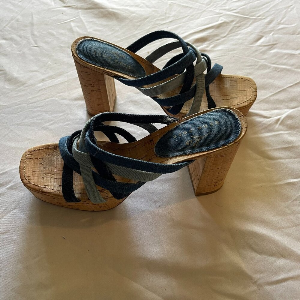 Tina Rose denim platform sandals